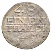 1⁄48 Thaler - Frederick Charles Joseph, Germany, 1784 reverse image