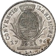 3 Kreuzers - Frederick Charles Joseph of Erthal, Germany, 1796 reverse image