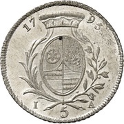 5 Kreuzer - Frederick Charles Joseph of Erthal, Germany, 1795 reverse image