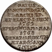 1⁄12 Thaler - Emmerich Joseph of Breidbach-Bürresheim Death of Archbishop, Germany, 1774 reverse image