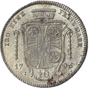 10 Kreuzers "10 Konventionskreuzer" - Frederick Charles Joseph of Erthal, Germany, 1795 reverse image