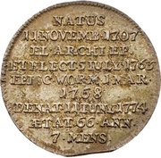 ⅙ Thaler - Emmerich Joseph of Breitbach-Bürresheim Death, Germany, 1774 reverse image