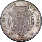 1 Thaler "Conventionsthaler" - Frederick Charles Joseph of Erthal, Germany, 1794 reverse image