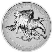 100 Dollars - Elizabeth II 6th Portrait - Australian Wedge-Tailed Eagle - Platinum Bullion Coin, Australia, 2021 reverse image