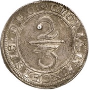 ⅔ Thaler Siege coinage, Germany, 1689 reverse image