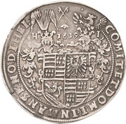 1 Thaler - Wolfgang III, Bruno III, Joachim Frederick and Philip V, Germany, 1619 reverse image