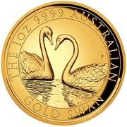 100 Dollars - Elizabeth II 6th Portrait - Australian Swan - Gold Proof, Australia, 2022 reverse image
