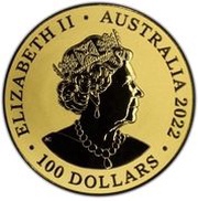 100 Dollars - Elizabeth II 6th Portrait - Elephant - Gold Bullion Coin obverse image