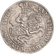 1 Thaler - John George I, John Albert, John Hoyer III and Bruno II, Germany, 1577 reverse image
