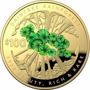100 Dollars - Elizabeth II 6th Portrait - Daintree Rainforest; Domed, Australia, 2022 reverse image