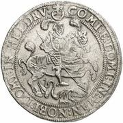 1 Thaler - Peter Ernest I, John Albert, John Hoyer III, Bruno II and Hoyer Christoph, Germany, 1580 reverse image