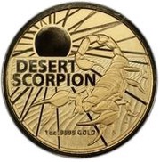 100 Dollars - Elizabeth II 6th Portrait - Desert Scorpion - Gold Bullion Coin, Australia, 2022 reverse image