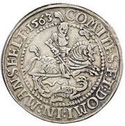 1 Thaler - Volrat V, John I and Charles I, Germany, 1560-1564 reverse image