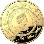 100 Dollars - Elizabeth II 6th Portrait - Year of the Tiger; Domed - Gold Proof obverse image