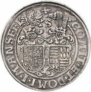 1 Thaler - Christoph II, John Albert I and Bruno II, Germany, 1566-1571 reverse image