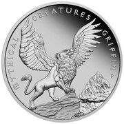 100 Dollars - Elizabeth II 6th Portrait - Griffin - Platinum Proof Coin, Australia, 2022 reverse image