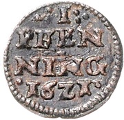1 Pfennig - John Albert II, Germany, 1621 reverse image