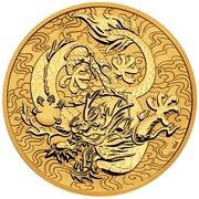 100 Dollars - Elizabeth II 6th Portrait - Dragon - Gold Bullion Coin, Australia, 2022 reverse image