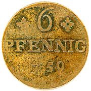 6 Pfennig - Frederick II, Germany, 1759 reverse image