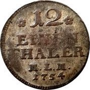 1⁄12 Thaler - Christian Louis II Landmünze, Germany, 1753-1754 reverse image