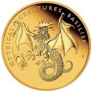 100 Dollars In the name of Elizabeth II; 6th Portrait - Basilisk - Gold Proof, Australia, 2023 reverse image