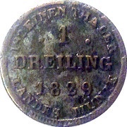 1 Dreiling - Frederick Francis I, Germany, 1828-1830 reverse image