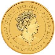 100 Dollars In the name of Elizabeth II; 6th Portrait - Emu - Gold Bullion obverse image