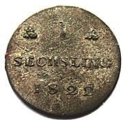 1 Sechsling - Frederick Francis I, Germany, 1820-1824 reverse image