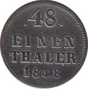 1⁄48 Thaler - Frederick Francis II, Germany, 1848 reverse image
