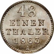 1⁄48 Thaler - Frederick Francis II, Germany, 1852-1866 reverse image