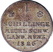 4 Schilling - Frederick Francis I, Germany, 1826 reverse image