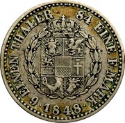 ⅙ Thaler - Frederick Francis II, Germany, 1848 reverse image