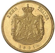 10 Thalers - Frederick Francis I, Germany, 1828-1833 reverse image