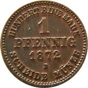 1 Pfennig - Frederick Francis II, Germany, 1872 reverse image