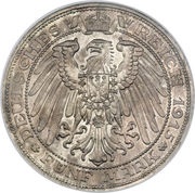 5 Mark - Frederick Francis IV, Germany, 1915 reverse image