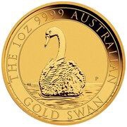 100 Dollars In the name of Elizabeth II; 6th Portrait - Australian Swan - Gold Bullion, Australia, 2023 reverse image
