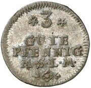 3 Gute Pfennig - Adolphus Frederick III, Germany, 1747 reverse image