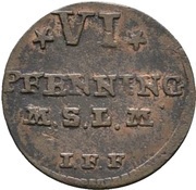 6 Pfennig - Adolph Frederick IV, Germany, 1760 reverse image