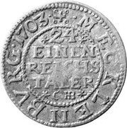 1⁄24 Thaler - Adolphus Frederick III, Germany, 1703 reverse image