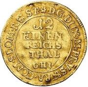 1⁄12 Thaler - Adolphus Frederick III Gold pattern strike, Germany, 1746 reverse image