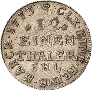 1⁄12 Thaler - Adolphus Frederick IV, Germany, 1766-1773 reverse image