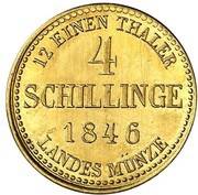 4 Schillinge - George Gold Pattern, Germany, 1846 reverse image