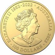 100 Dollars In the name of Elizabeth II; 6th Portrait - Southern White Rhinoceros - Gold Bullion obverse image