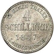 4 Schillinge - George, Germany, 1846-1849 reverse image