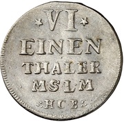 ⅙ Thaler - Adolphus Frederick III, Germany, 1751-1752 reverse image