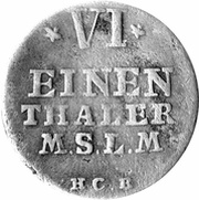 ⅙ Thaler - Adolphus Frederick IV, Germany, 1752-1761 reverse image