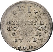 ⅙ Thaler - Adolphus Frederick IV, Germany, 1760-1761 reverse image