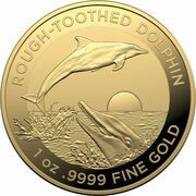 100 Dollars In the name of Elizabeth II; 6th Portrait - Rough-Toothed Dolphin; Gold Bullion, Australia, 2023 reverse image
