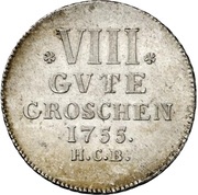 8 Gute Groschen - Adolphus Frederick IV, Germany, 1755 reverse image