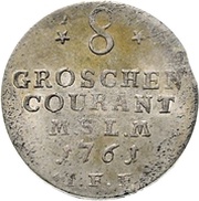 8 Gute Groschen - Adolphus Frederick IV, Germany, 1761 reverse image